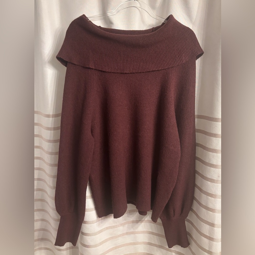Soma Rich Maroon/Burgundy Cowl Neck Sweater